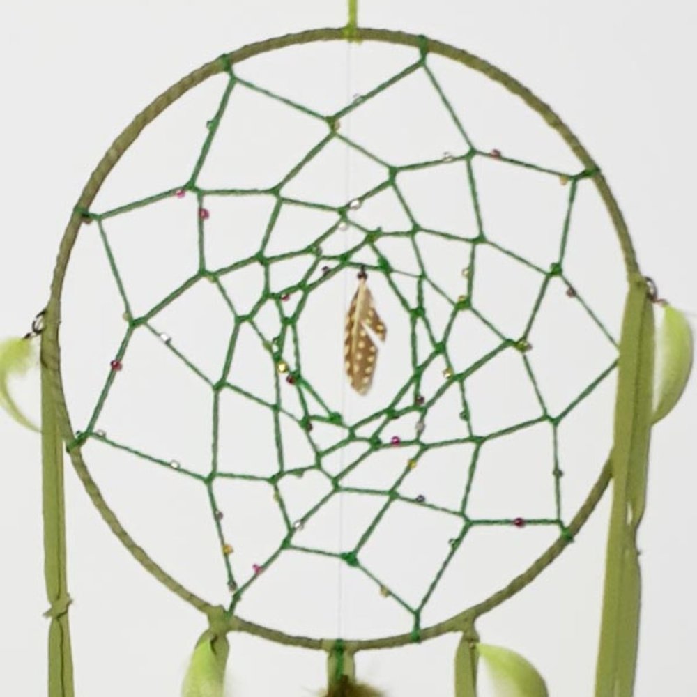 Dreamcatcher. Leaf green shades.